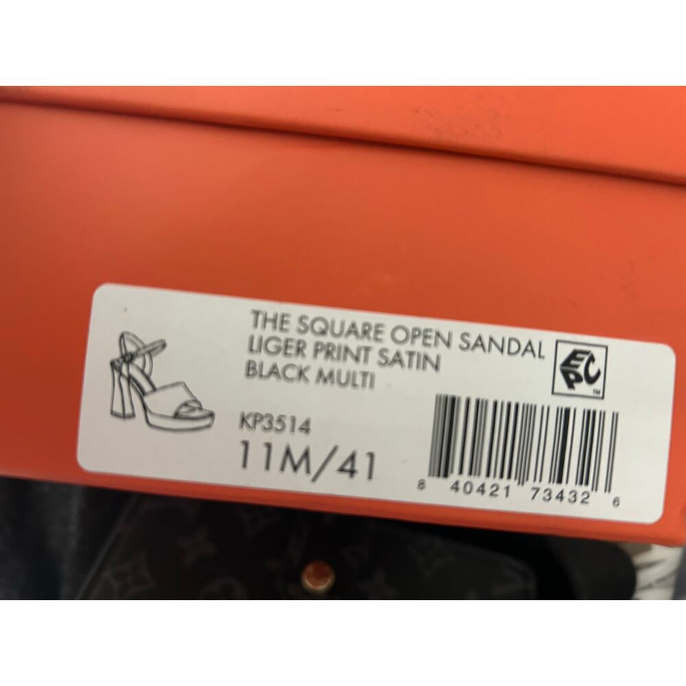 NIB Katy Perry The Square Open Sandal Liger Print satin 11 - Picture 9 of 9